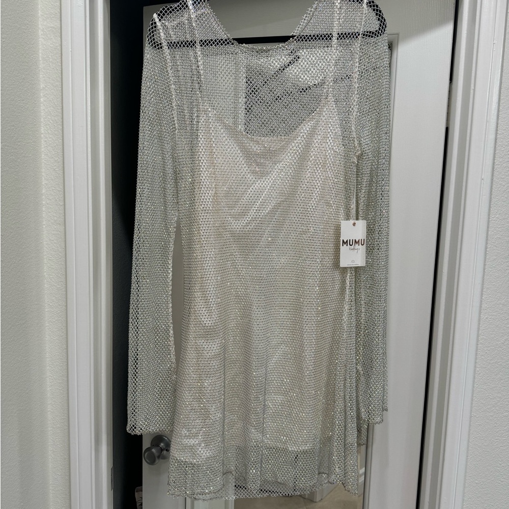 Show Me Your Mumu white sparkle dress
